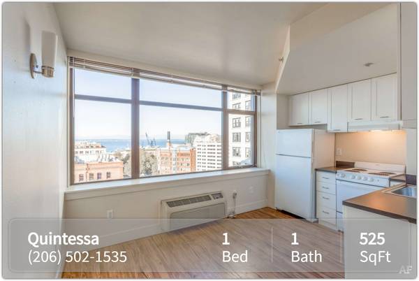 Spacious layout with private washer & dryer! 525 SqFt 1 Bed, 1 Bath 1