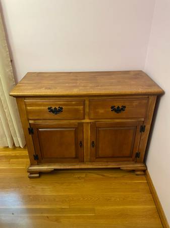Refinished Keller solid maple cabinet 1