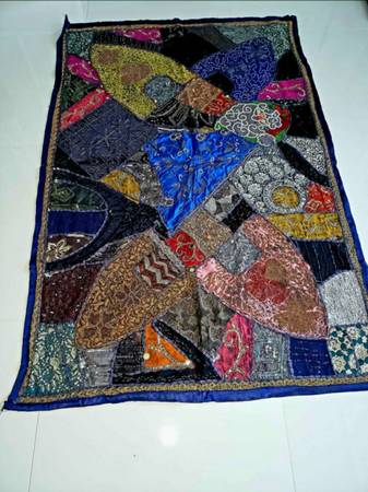 Embroidered Beaded Wall Hanging Tapestry Decor 1