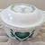 /// STONEWARE GLAZED COVERED CASSEROLE - COUNTRY GREEN HEART \\\ 1 thumbnail