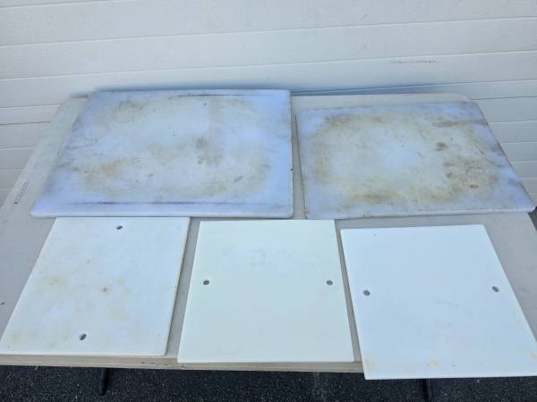 Lot 5 Polyethylene Cutting Board, 24 x 18, 20 x 15,  12 x 12 1