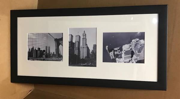 Vintage 'NYC Skyline' 3-Piece B&W Accent Art 1