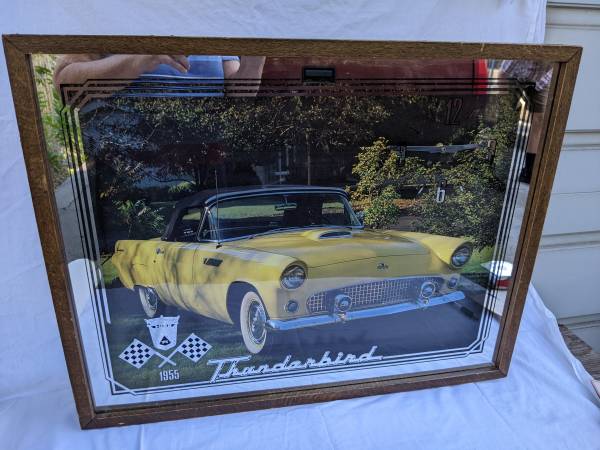 Intercraft Clock 1955 Thunderbird Photo Framed 1