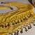 yellow belly dance hip scarf with gold coins. 5 thumbnail