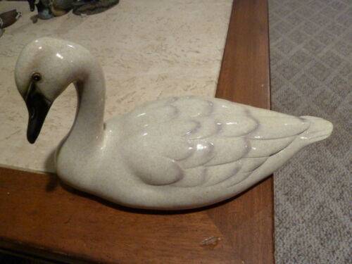 White Swan Floating Swimming Big Sky Carvers Stonecast Sculpture 1