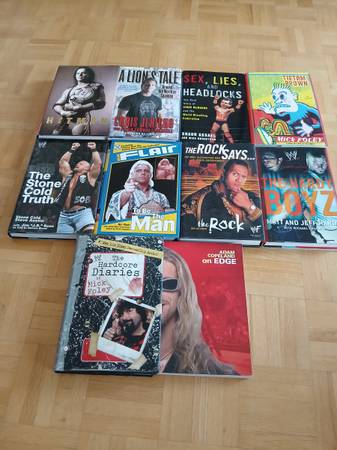 10 WWE WRESTLING BOOKS ( 9 hardcovers) 1
