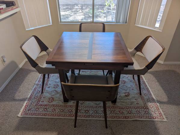 5-Piece Wood Dining Table Set with 4 Chairs – Ahwatukee ($200) 1