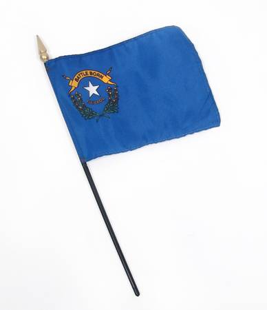 Mini 4"x5" Nevada State Flag on Pole 1