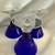 (12) Cobalt and Clear Cut Crystal Glasses - 4 Different Sizes. 8 thumbnail
