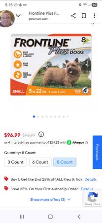 Frontline Flea and tick 5lbs to 22lbs 7 month supply (Evansville)64147996099714121