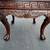 Vintage Leather Top Carved Wood Chippendale End Table Coffee 3 thumbnail