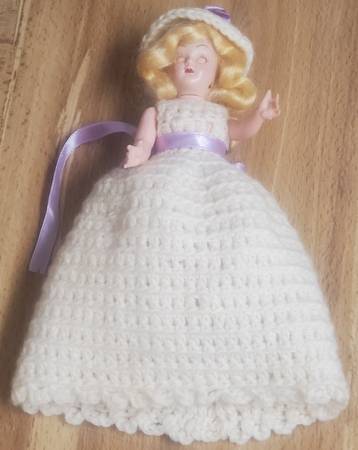 BARBIE Clone BRIDE 8" Doll STUNNING CROCHET Wedding Gown DRESS! 1