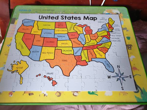 jigsaw puzzle united states map 80 pieces 6+ 1