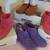 MINNETONKA GENUINE SUEDE MOCCASINS NEW  IN BOX, PURPLE, PINK, TAN 2 thumbnail