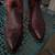 Women’s burgundy python boots 1 thumbnail