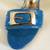 Italian Women's Heel Buckle Shoes Blue Size 7.5 3 thumbnail