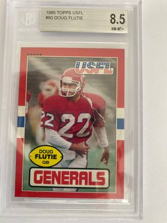 Doug Flutie 1985 USFL Topps Football card #80 Graded Beckett 8.5 1