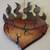COOL WALL ART - HEART WITH FLAMES - R&R! / BIKER ART - MAN CAVE - 1 thumbnail