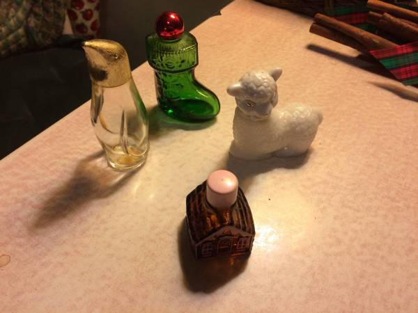 4 Christmas-related 1960s Avon bottles 1