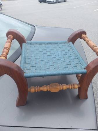 Vintage Woven Footstool 1