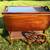 Beautiful Vintage Solid Wood Table with Fold Down Sides 14 thumbnail