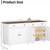 White 2-Drawer Buffet Sideboard 55" with 4 Doors and Wood Top 4 thumbnail