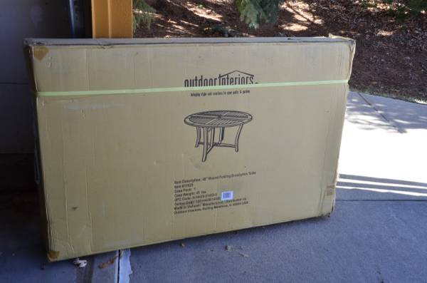 48" Round Folding Eucalyptus Table 1