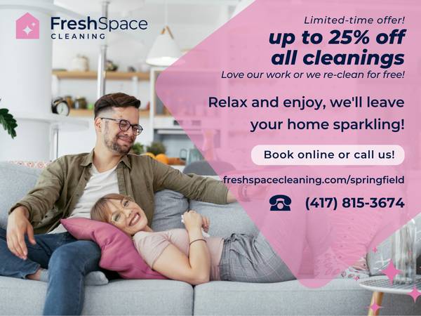 🏠✨Book home cleaning: UP TO 25% OFF today at freshspacecleaning.com 1