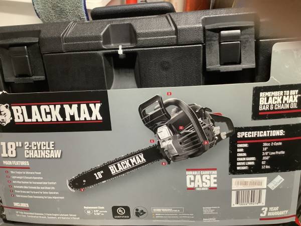 Blackmax chainsaw 18” brand new in the box 1