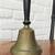 Antique heavy School Bell 10" Brass Wood Handle Unique Chip in Brass 3 thumbnail