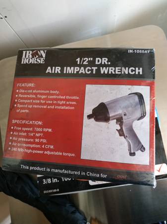 New! Iron Horse ½-inch Drive Air Impact Wrench, Model 1H-1050AT 1