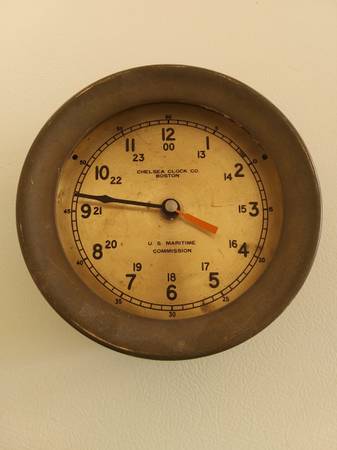 Navy U.S. Maritime Commission Military Ship Chelsea Clock Boston
