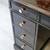 Lacquered Sligh Co. Vintage Pedestal Desk with Black Lacquer Base & Da 10 thumbnail