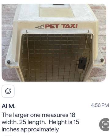 Two pet carriers $20 each or both for $35 1