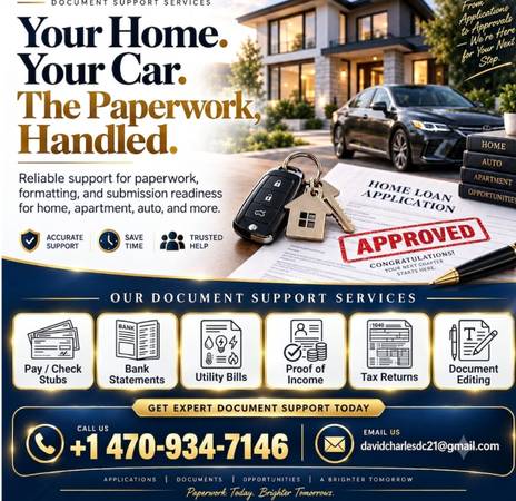 Professional Application & Document Prep Services - Auto & Housing 1