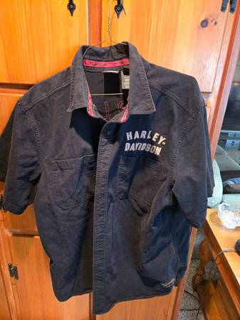 2 vintage harley davidson work shirts 1
