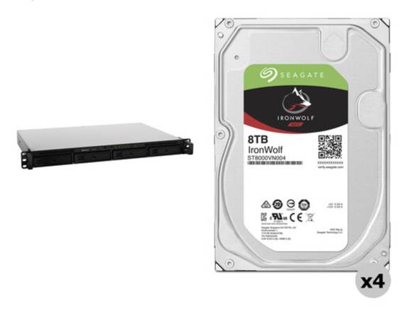 Synology 32 TB Kit de unidad de expansión NAS RX418 con 4 unidades NAS Seagate - $800 (Industry City)63470982930179120