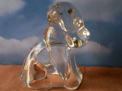 1940's Federal Glass Mopey Puppy Candy Container 1