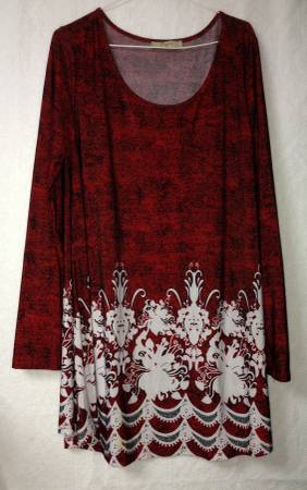 Cestyle (Size X-Large) Multicolored Paisley Tunic Top Long Sleeve 1