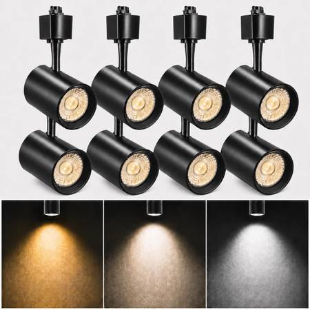 8 Pack Black H Type LED Track Lighting Heads, 10W 800LM Dimmable Ceili 1
