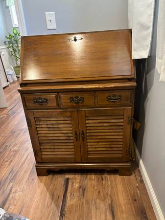 Vintage Solid Maple 2-pirce Secretary Desk 1