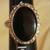 Vintage Vendome Jet Black Stone Goldtone Square Shank Adjustable Ring 1 thumbnail