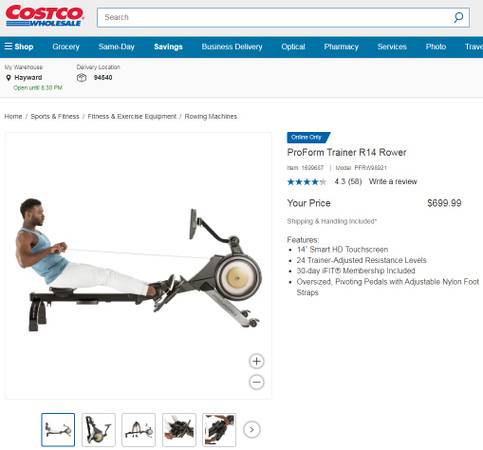 New ProForm Trainer R14 Smart Rower with 14" Touchscreen SALE 1