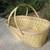 Large Vintage All Wood Basket With Folding Handles 3 thumbnail