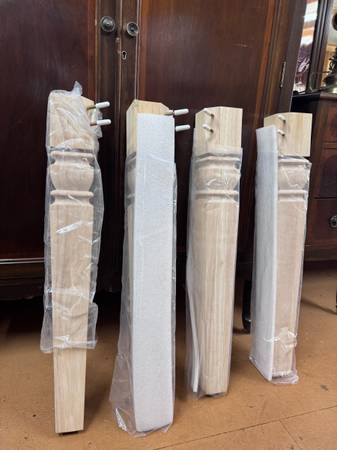 Unfinished Carved Java leg - 4 Legs for Butterfly Leaf Table 1