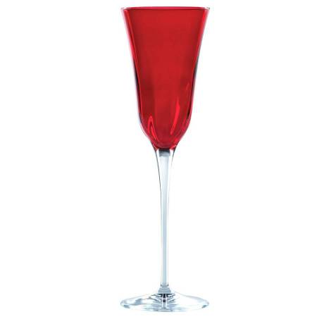 Vietri - Optical Red Champagne Glasses - set of 4 1