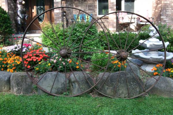 Antique Metal Hay Rake Wheels (Matching 54" wheels) 1