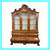 Dutch Baroque Style Floral Inlaid Bombe Two Piece China Cabinet 1 thumbnail