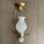 Vintage 50s Milk Glass light fixture with brass coloured mount 1 thumbnail