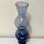 Mid Century Modern Blue Art Bubble Glass Bottle Vase 2 thumbnail
